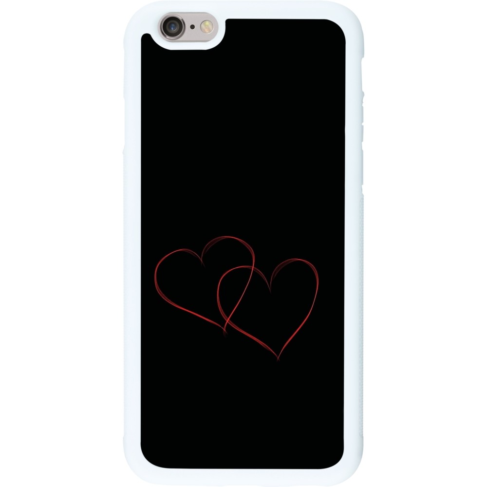 Coque iPhone 6/6s - Silicone rigide blanc Valentine 2023 attached heart