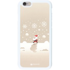 Coque iPhone 6/6s - Silicone rigide blanc Noël 2023 Minimalist Santa