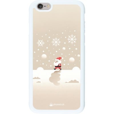 Coque iPhone 6/6s - Silicone rigide blanc Noël 2023 Minimalist Santa