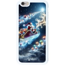 Coque iPhone 6/6s - Silicone rigide blanc Noël 2023 Père Noël enchanté