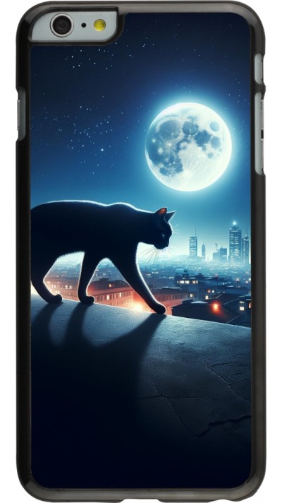 Coque iPhone 6 Plus / 6s Plus - Chat noir sous la pleine lune