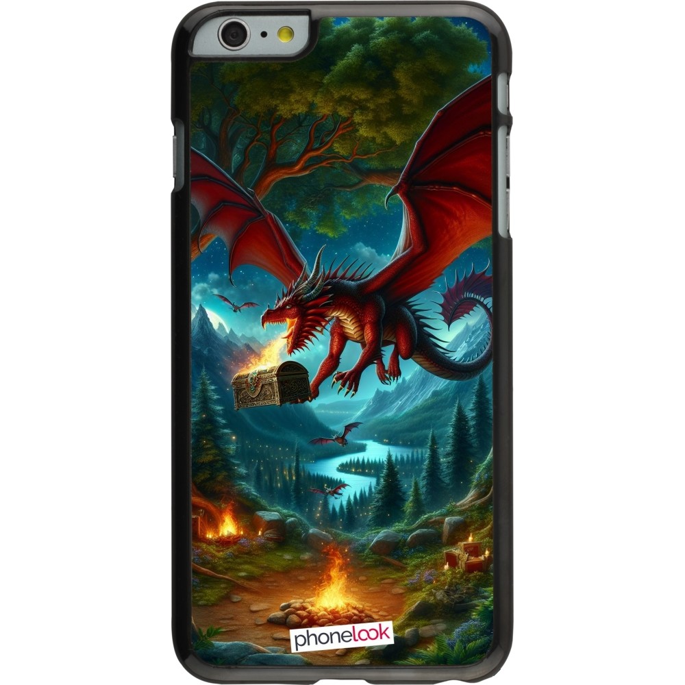 Coque iPhone 6 Plus / 6s Plus - Dragon Volant Forêt Trésor