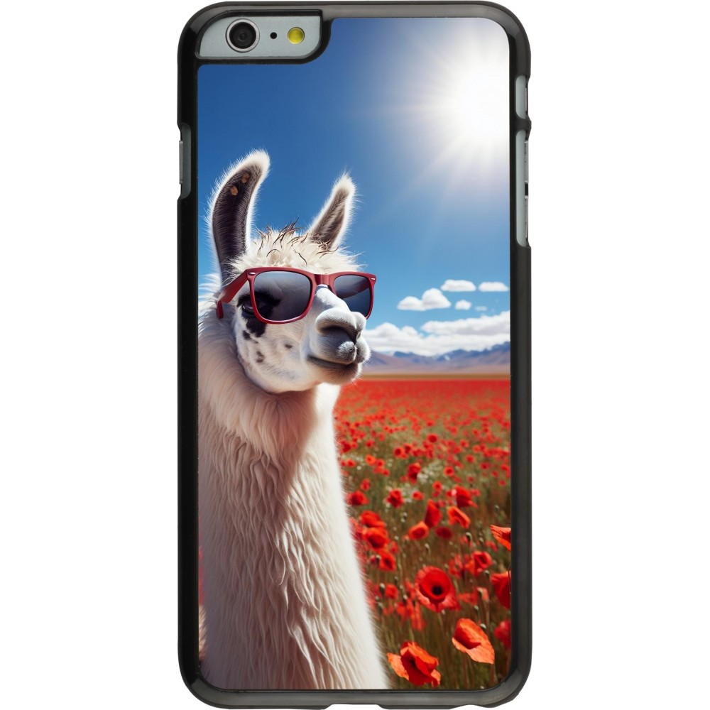 iPhone 6 Plus / 6s Plus Case Hülle - Lama Chic in Mohnblume