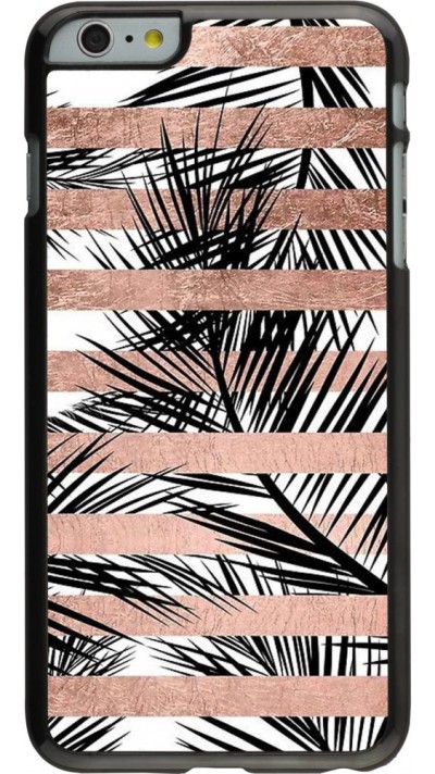 Coque iPhone 6 Plus / 6s Plus - Palm trees gold stripes