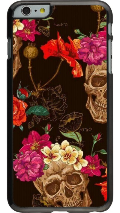 Coque iPhone 6 Plus / 6s Plus - Skulls and flowers