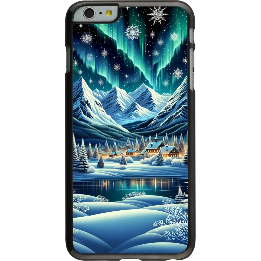 iPhone 6 Plus / 6s Plus Case Hülle - Verschneites Bergdorf am See in der Nacht