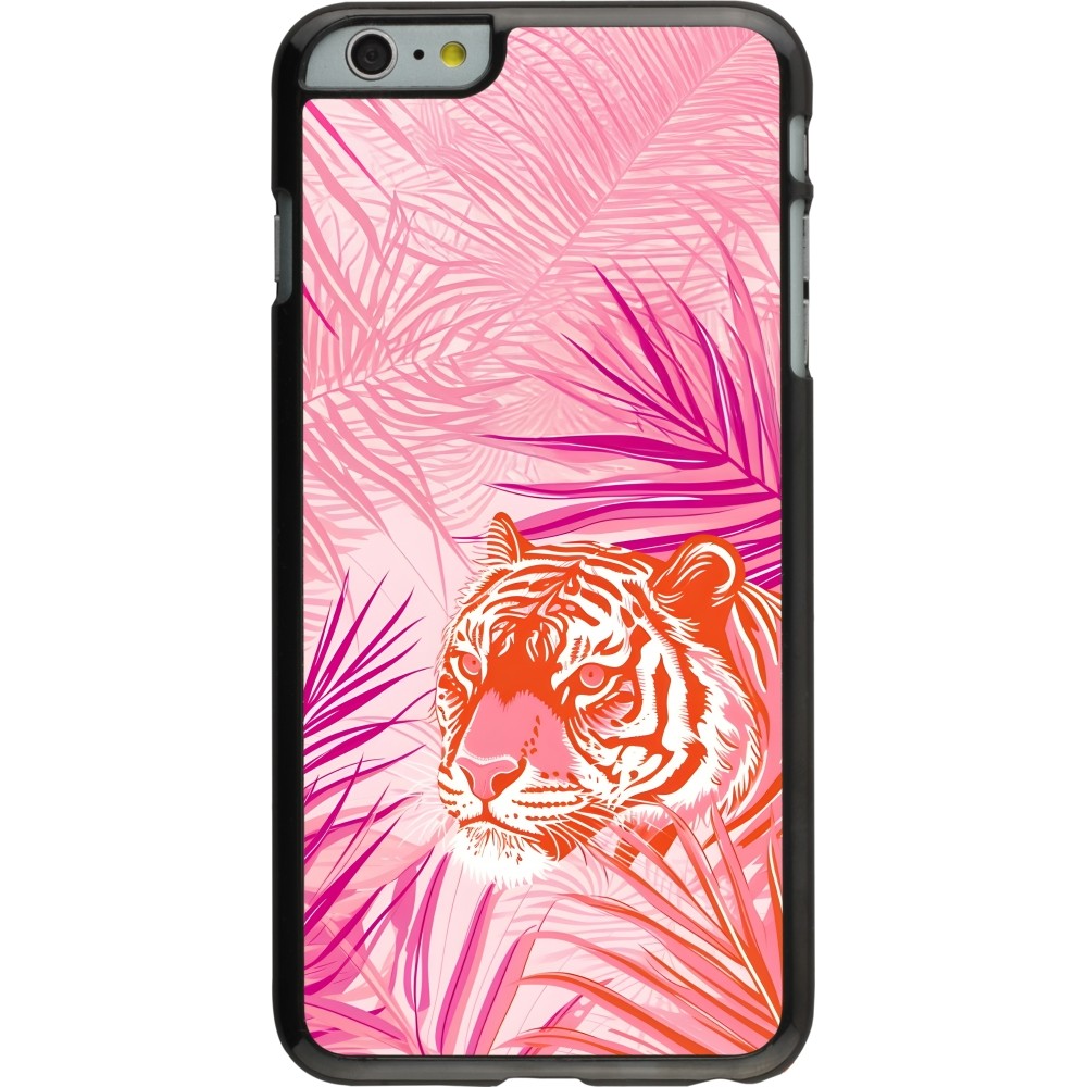 Coque iPhone 6 Plus / 6s Plus - Tigre palmiers roses