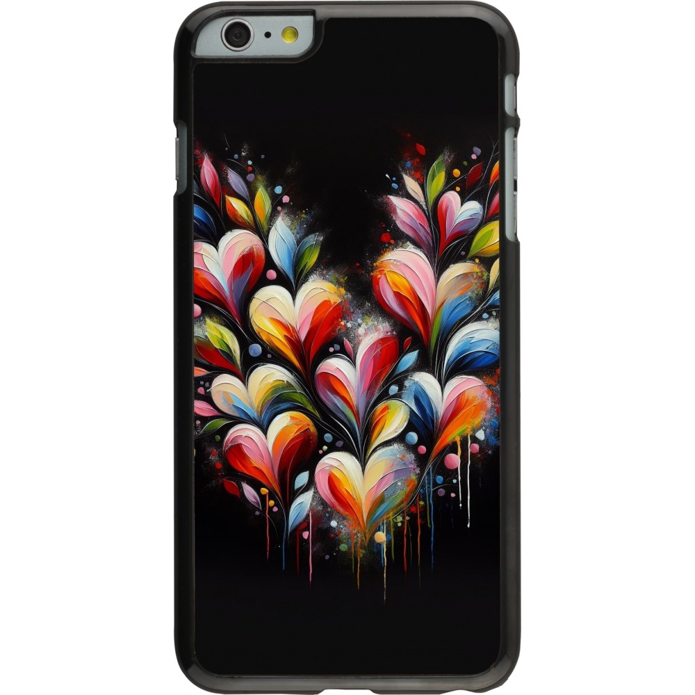 Coque iPhone 6 Plus / 6s Plus - Valentine 2024 Coeur Noir Abstrait