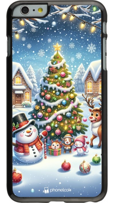 iPhone 6 Plus / 6s Plus Case Hülle - Weihnachten 2023 Schneemann und Tannenbaum