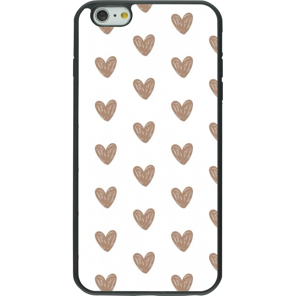 Coque iPhone 6 Plus / 6s Plus - Silicone rigide noir Autumn 2024 brown hearts