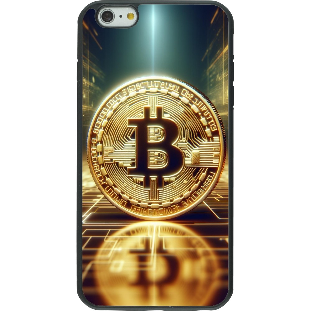 Coque iPhone 6 Plus / 6s Plus - Silicone rigide noir Bitcoin Standing