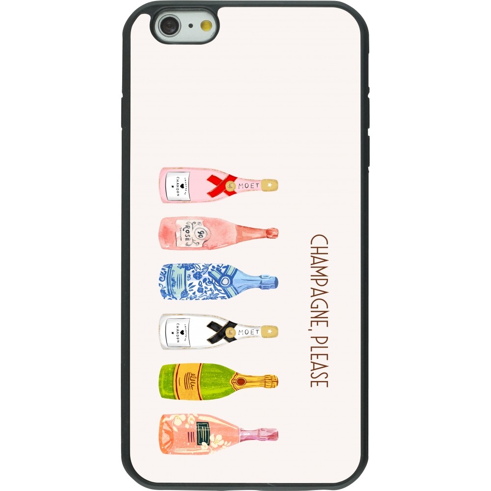 Coque iPhone 6 Plus / 6s Plus - Silicone rigide noir Champagne Please