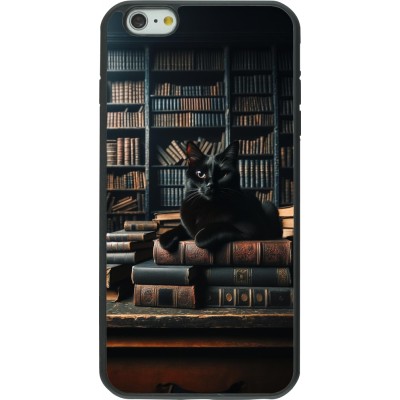 Coque iPhone 6 Plus / 6s Plus - Silicone rigide noir Chat livres sombres