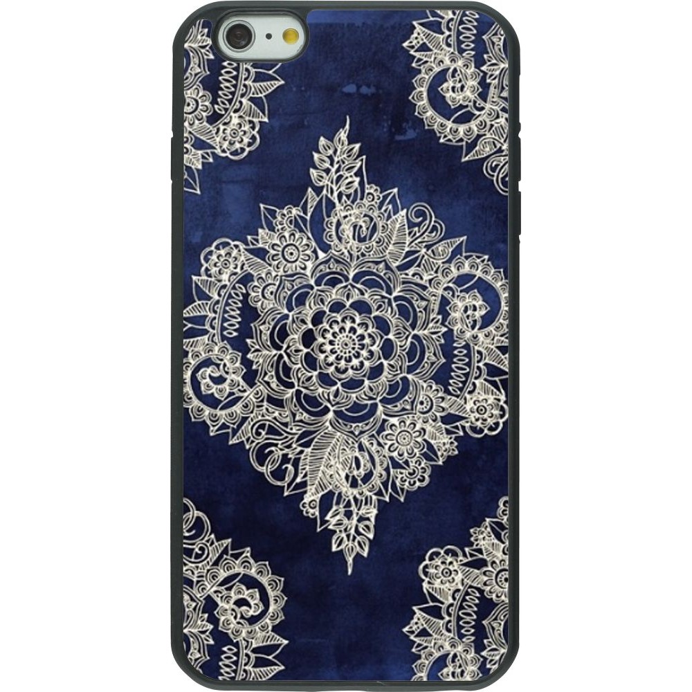 Coque iPhone 6 Plus / 6s Plus - Silicone rigide noir Cream Flower Moroccan