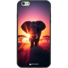 Coque iPhone 6 Plus / 6s Plus - Silicone rigide noir Elephant Sunrise Beauty