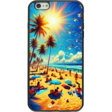 Coque iPhone 6 Plus / 6s Plus - Silicone rigide noir Été Paradis Paint