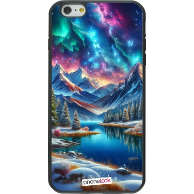 Coque iPhone 6 Plus / 6s Plus - Silicone rigide noir Fantasy Mountain Lake Sky Stars