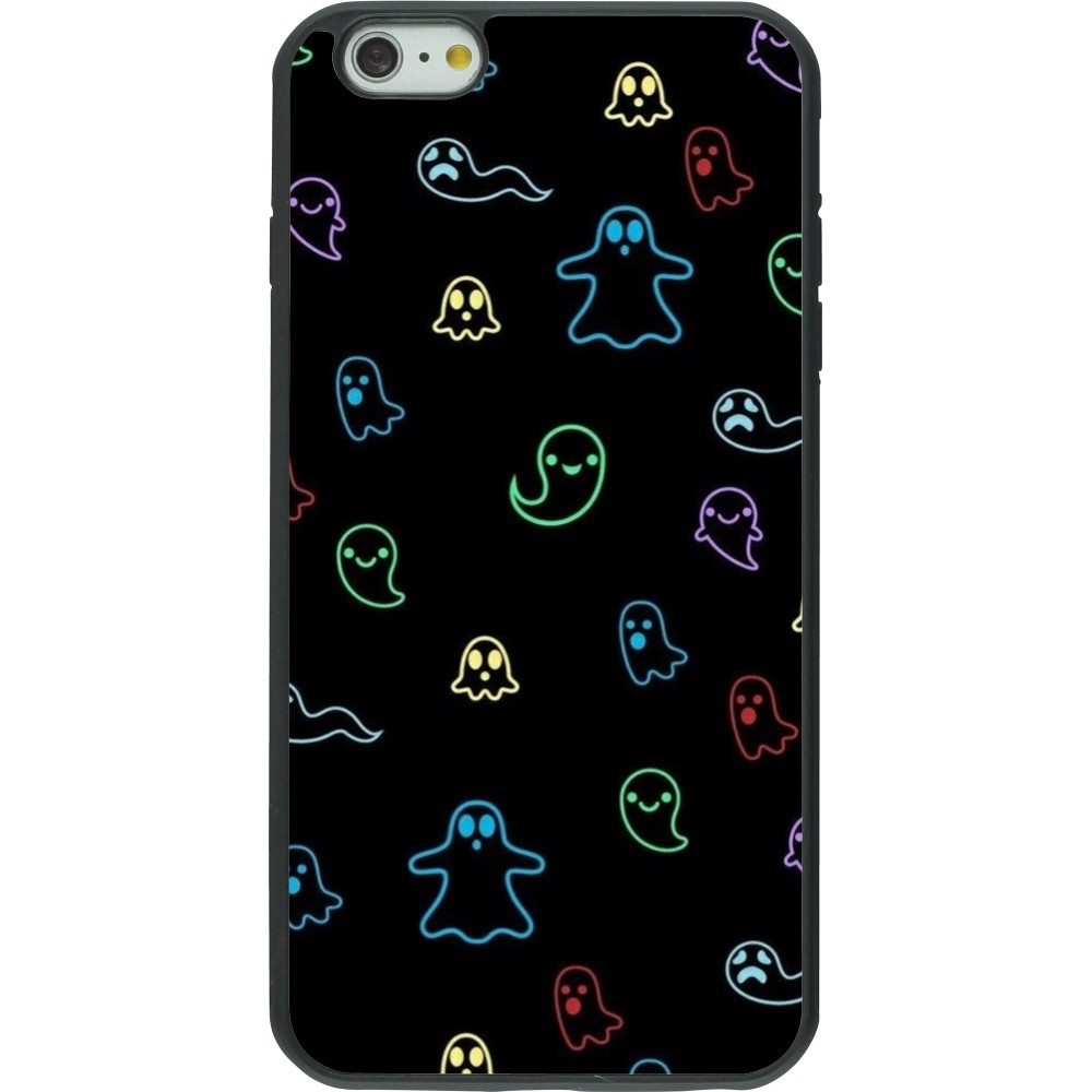 Coque iPhone 6 Plus / 6s Plus - Silicone rigide noir Halloween 2024 colorful ghosts