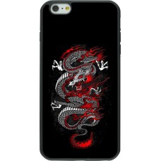 Coque iPhone 6 Plus / 6s Plus - Silicone rigide noir Japanese style Dragon Tattoo Red Black