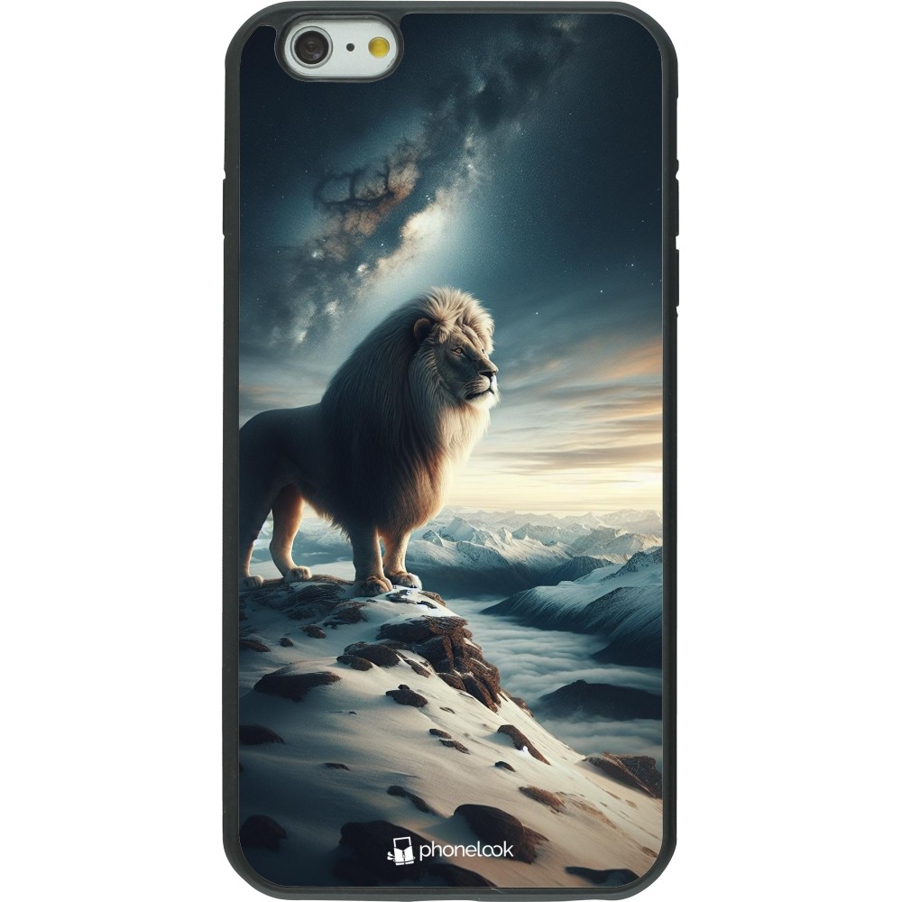 Coque iPhone 6 Plus / 6s Plus - Silicone rigide noir Le lion blanc