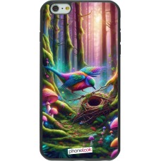 Coque iPhone 6 Plus / 6s Plus - Silicone rigide noir Oiseau Nid Forêt