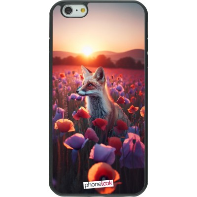 Coque iPhone 6 Plus / 6s Plus - Silicone rigide noir Renard pourpre au crépuscule