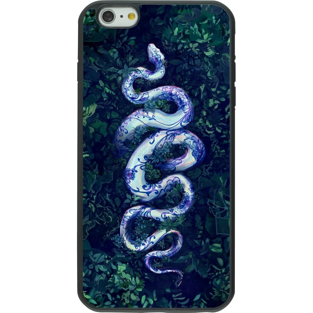 Coque iPhone 6 Plus / 6s Plus - Silicone rigide noir Serpent Blue Anaconda