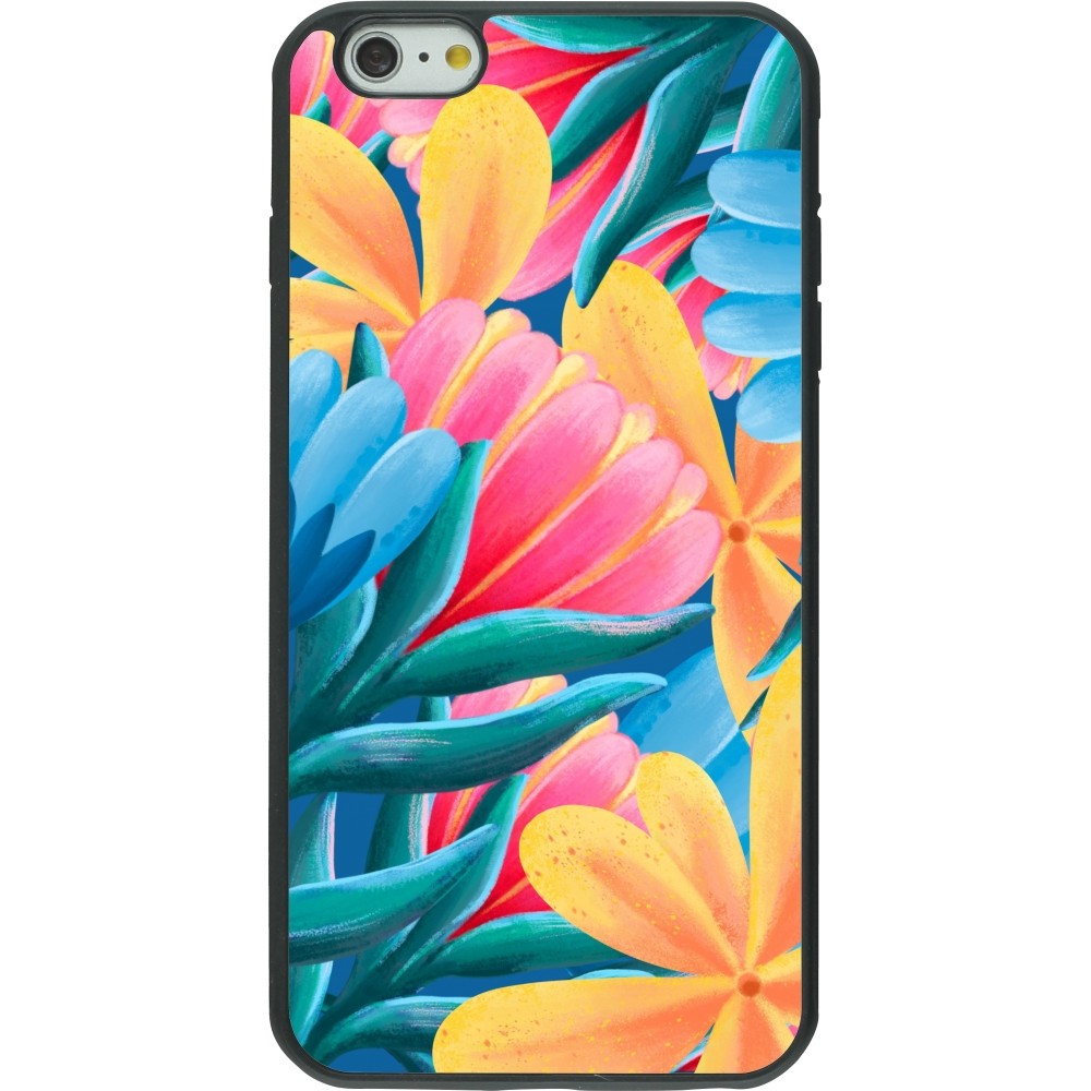 Coque iPhone 6 Plus / 6s Plus - Silicone rigide noir Spring 23 colorful flowers