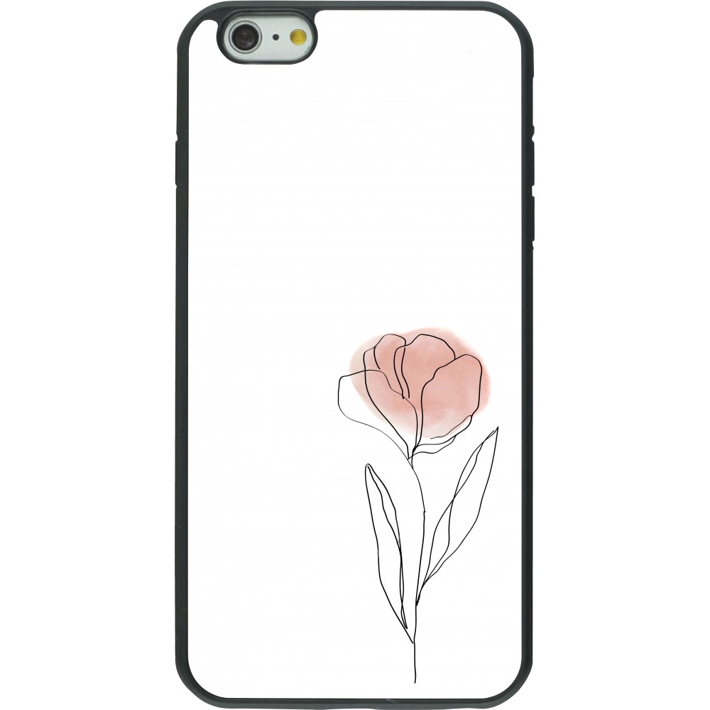 Coque iPhone 6 Plus / 6s Plus - Silicone rigide noir Spring 23 minimalist flower