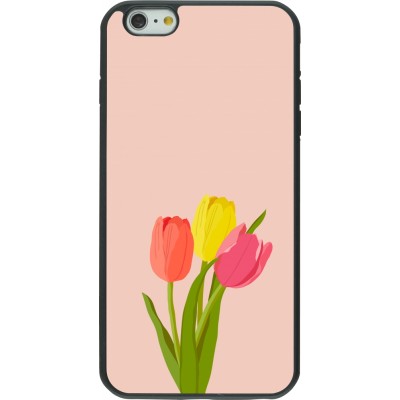 Coque iPhone 6 Plus / 6s Plus - Silicone rigide noir Spring 23 tulip trio