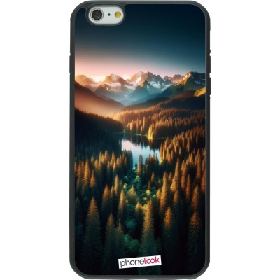 Coque iPhone 6 Plus / 6s Plus - Silicone rigide noir Sunset Forest Lake