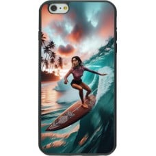 Coque iPhone 6 Plus / 6s Plus - Silicone rigide noir Surfeuse Balinaise