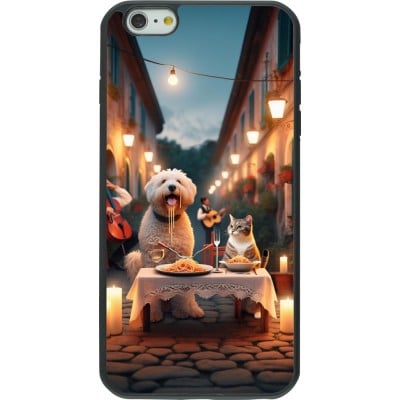 Coque iPhone 6 Plus / 6s Plus - Silicone rigide noir Valentine 2024 Dog & Cat Candlelight