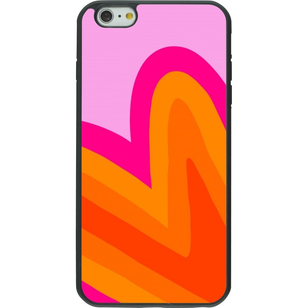 Coque iPhone 6 Plus / 6s Plus - Silicone rigide noir Valentine 2024 heart gradient