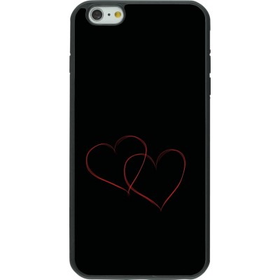 Coque iPhone 6 Plus / 6s Plus - Silicone rigide noir Valentine 2023 attached heart