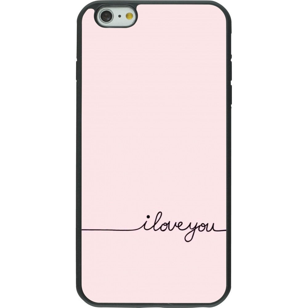 Coque iPhone 6 Plus / 6s Plus - Silicone rigide noir Valentine 2023 i love you writing