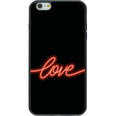 Coque iPhone 6 Plus / 6s Plus - Silicone rigide noir Valentine 2023 neon love