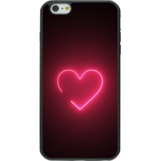 Coque iPhone 6 Plus / 6s Plus - Silicone rigide noir Valentine 2023 single neon heart