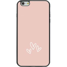 Coque iPhone 6 Plus / 6s Plus - Silicone rigide noir Valentine 2023 three minimalist hearts