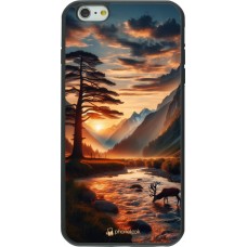 Coque iPhone 6 Plus / 6s Plus - Silicone rigide noir Valley Sunset Deer Tree