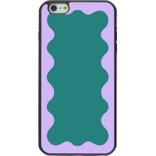 iPhone 6 Plus / 6s Plus Case Hülle - Silikon schwarz Wavy Rectangle Green Purple