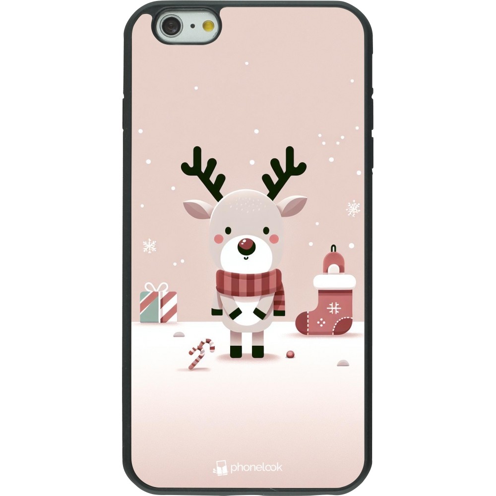 Coque iPhone 6 Plus / 6s Plus - Silicone rigide noir Noël 2023 Choupinette Renne