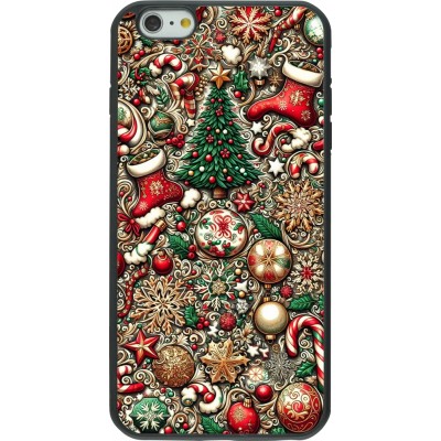 Coque iPhone 6 Plus / 6s Plus - Silicone rigide noir Noël 2023 micro pattern