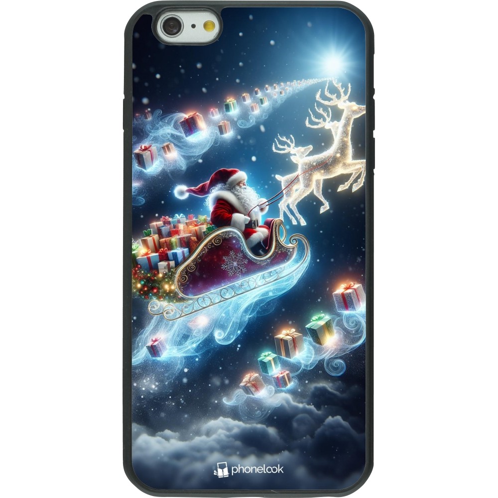 Coque iPhone 6 Plus / 6s Plus - Silicone rigide noir Noël 2023 Père Noël enchanté