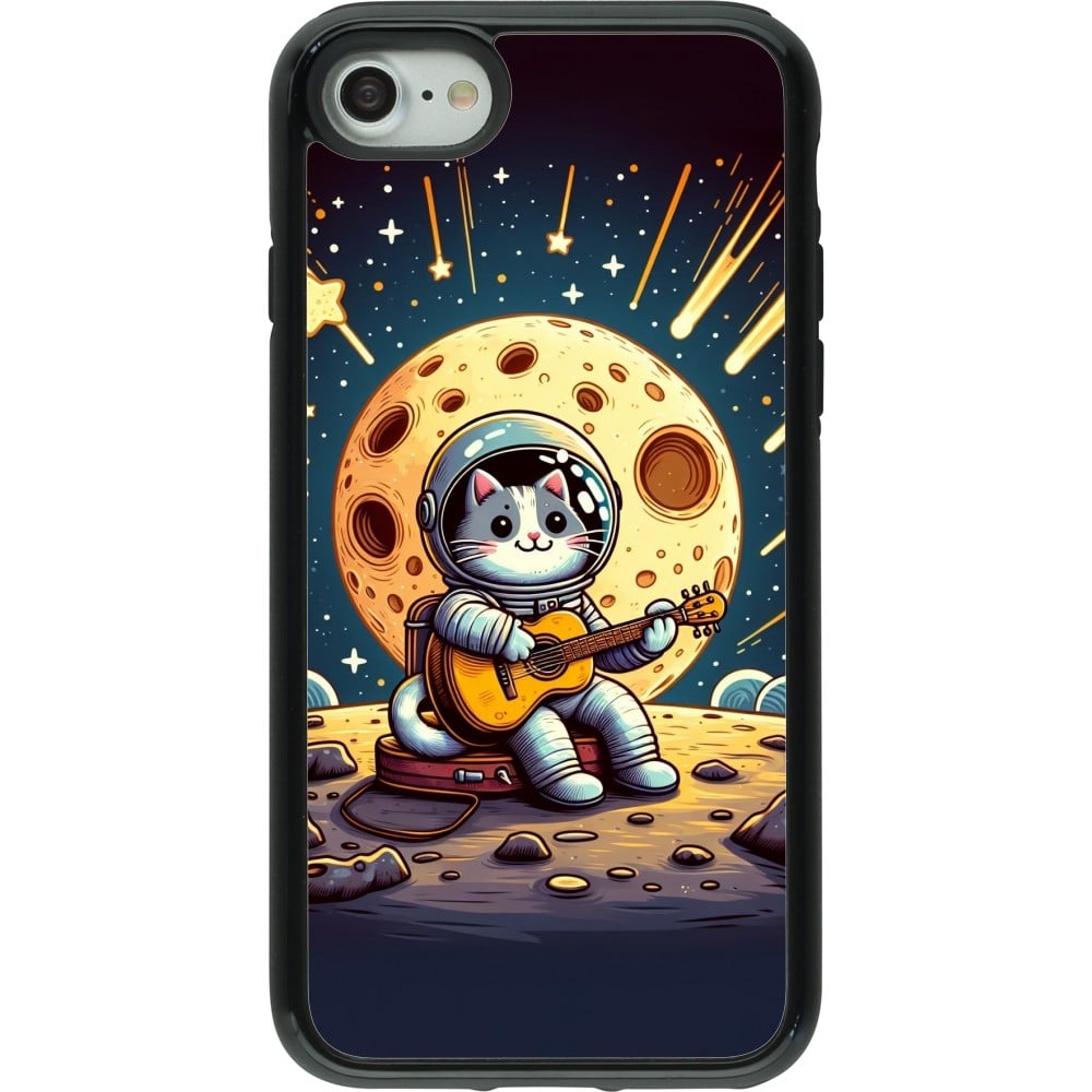 Coque iPhone 7 / 8 / SE (2020, 2022) - Hybrid Armor noir AstroCat RockLune