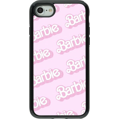 Coque iPhone 7 / 8 / SE (2020, 2022) - Hybrid Armor noir Barbie light pink pattern