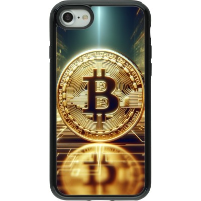 Coque iPhone 7 / 8 / SE (2020, 2022) - Hybrid Armor noir Bitcoin Standing