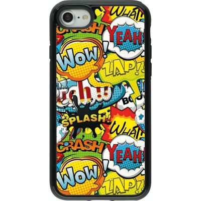 Coque iPhone 7 / 8 / SE (2020, 2022) - Hybrid Armor noir Cartoons slogans