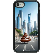 Coque iPhone 7 / 8 / SE (2020, 2022) - Hybrid Armor noir Emoji Caca walk