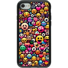 Coque iPhone 7 / 8 / SE (2020, 2022) - Hybrid Armor noir Emoji Mix Color